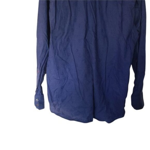 Robert Graham‎ Mens Button Up Shirt 100% Cotton Flip Cuff Blue Plaid L Large - Picture 8 of 11